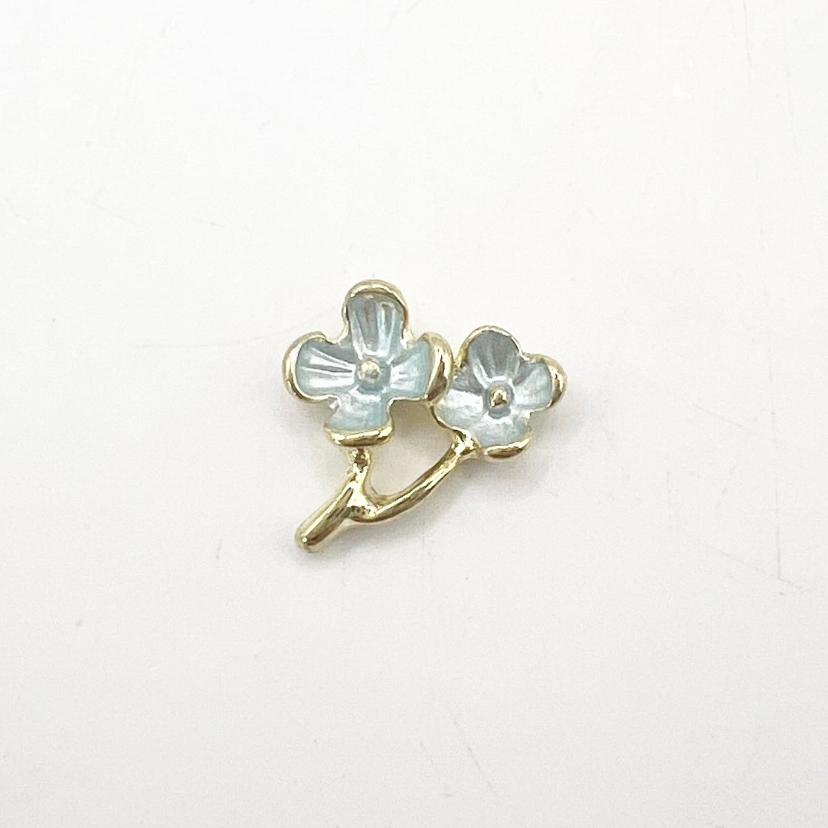 Queen - Nail Charms 10pc - #287 Gold Blue Flower Stem Branches