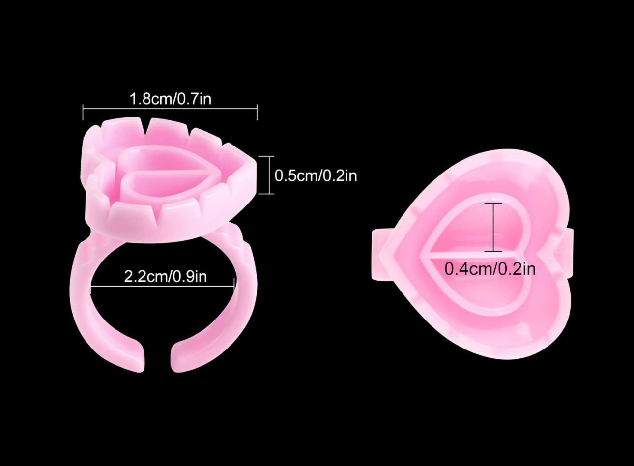 *Glue Ring Heart Shape - 100PC