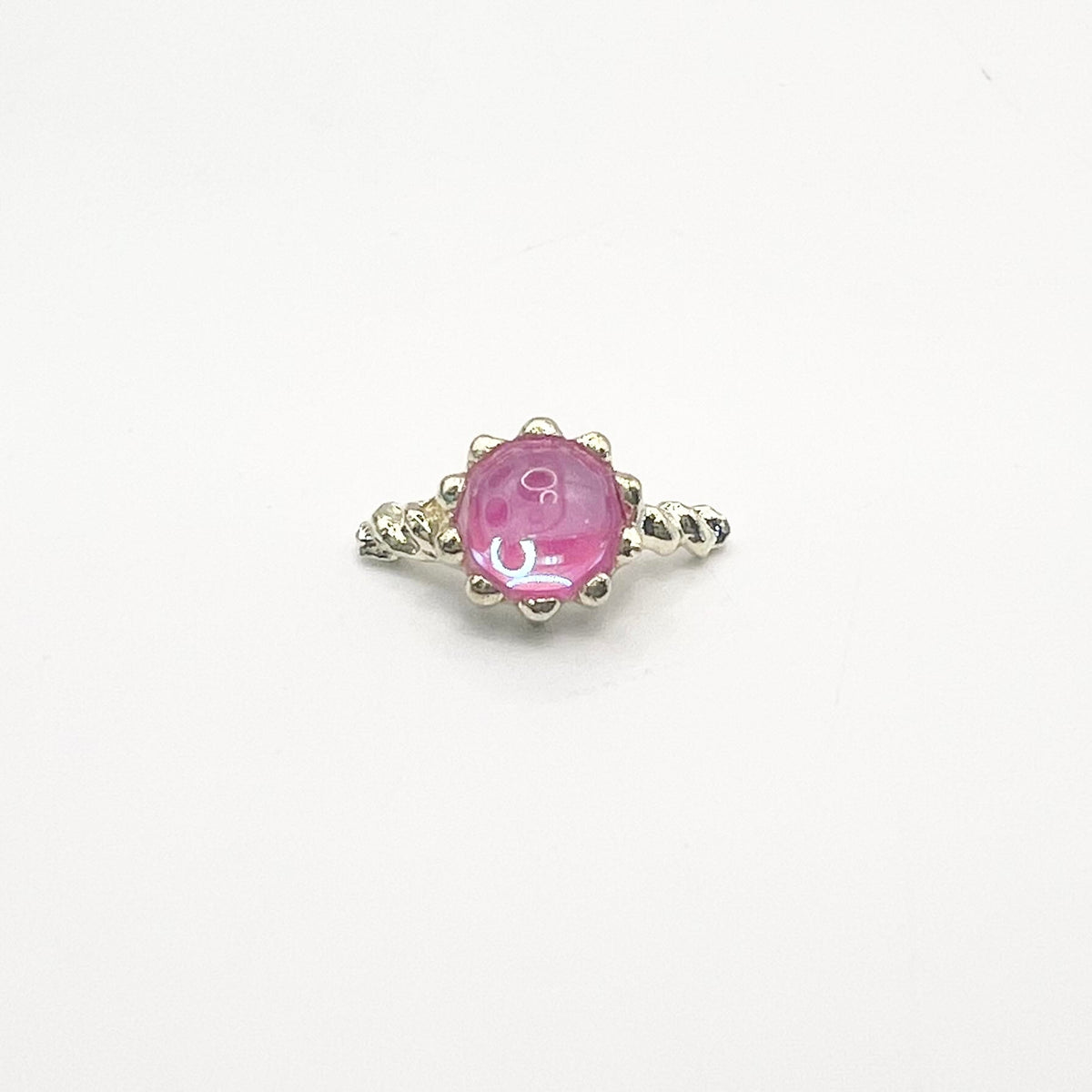 Queen - Nail Charms 10pc - #214 Gold Pink Pearl Half Rings
