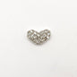Queen - Nail Charms 10pc - #188 Silver Wide Hearts with Small Crystals
