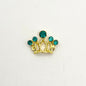 Queen - Nail Charms 10pc - #160 Gold Tiaras with Green Stones