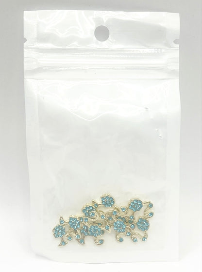 Queen - Nail Charms 10pc - #261 Gold Light Blue Barbies