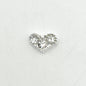 Queen - Nail Charms 10pc - #190 Silver Wide Hearts with Big Crystals