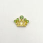 Queen - Nail Charms 10pc - #162 Gold Tiaras with Light Green Stones