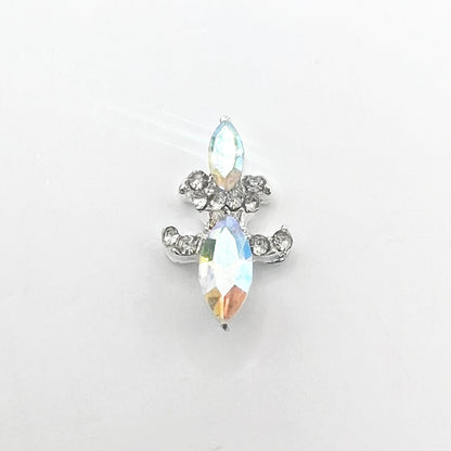 Queen - Nail Charms 10pc - #216 Silver Iridescent Crest