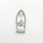 Queen - Nail Charms 10pc - #416 Gold White Gem Fingernail Charms with Crystals Outline