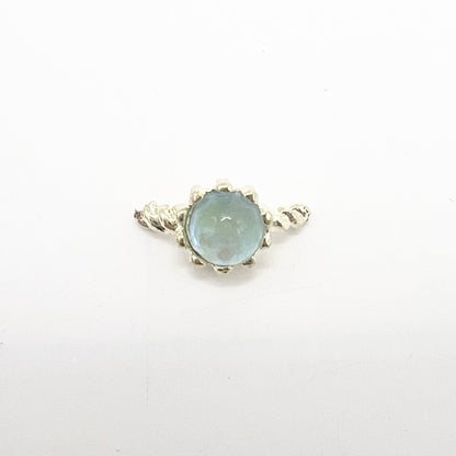 Queen - Nail Charms 10pc - #212 Gold Blue Pearl Half Rings