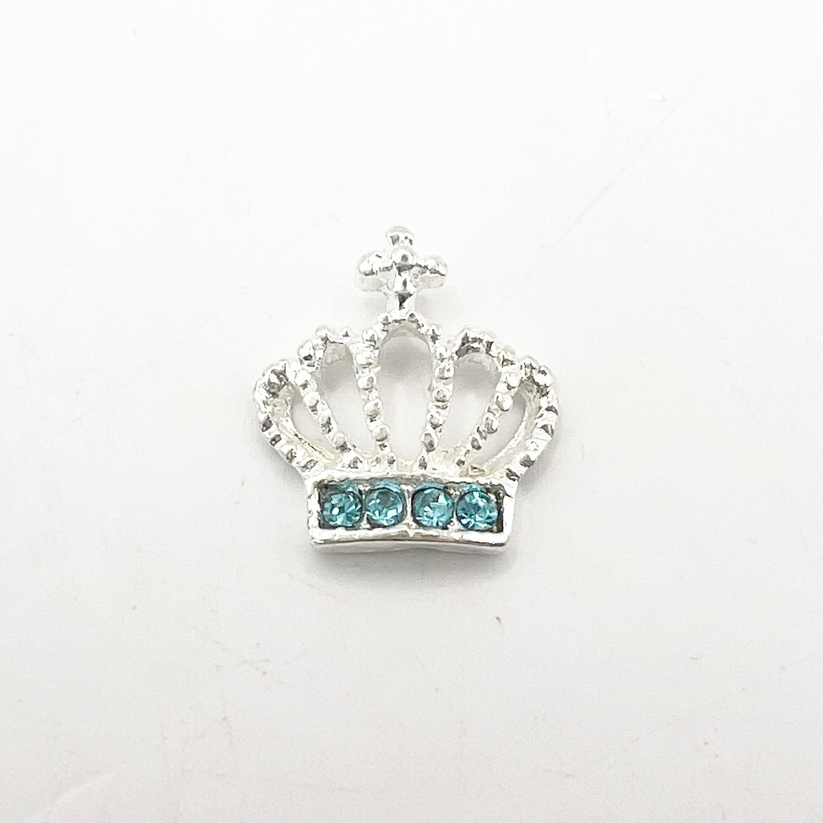 Queen - Nail Charms 10pc - #352 Silver Light Blue Crystal Crowns