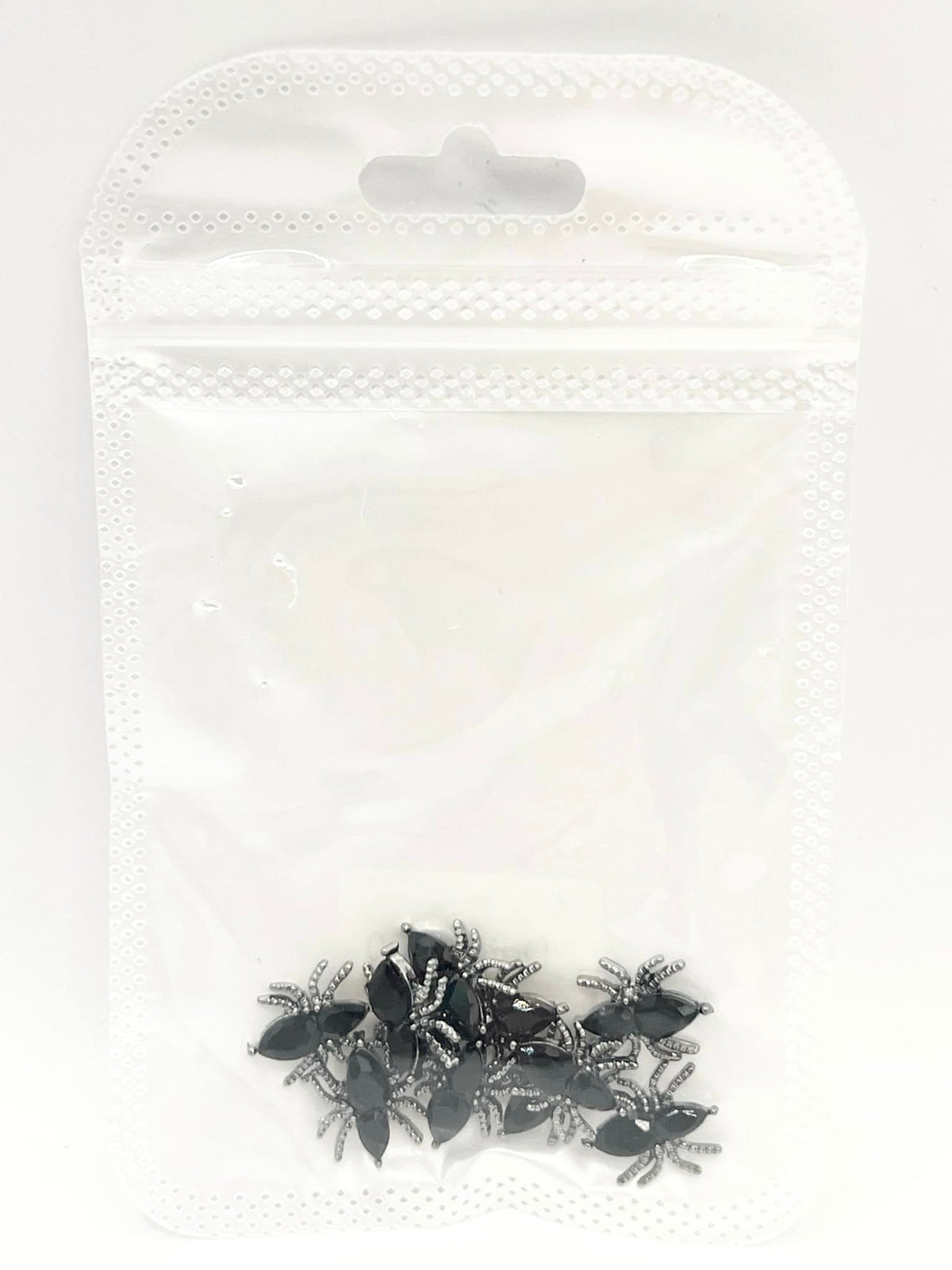 Queen - Nail Charms 10pc - #400 Dark Silver Black Spiders