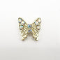 Queen - Nail Charms 10pc - #305 Gold Butterflies w/ Iridescent Stones
