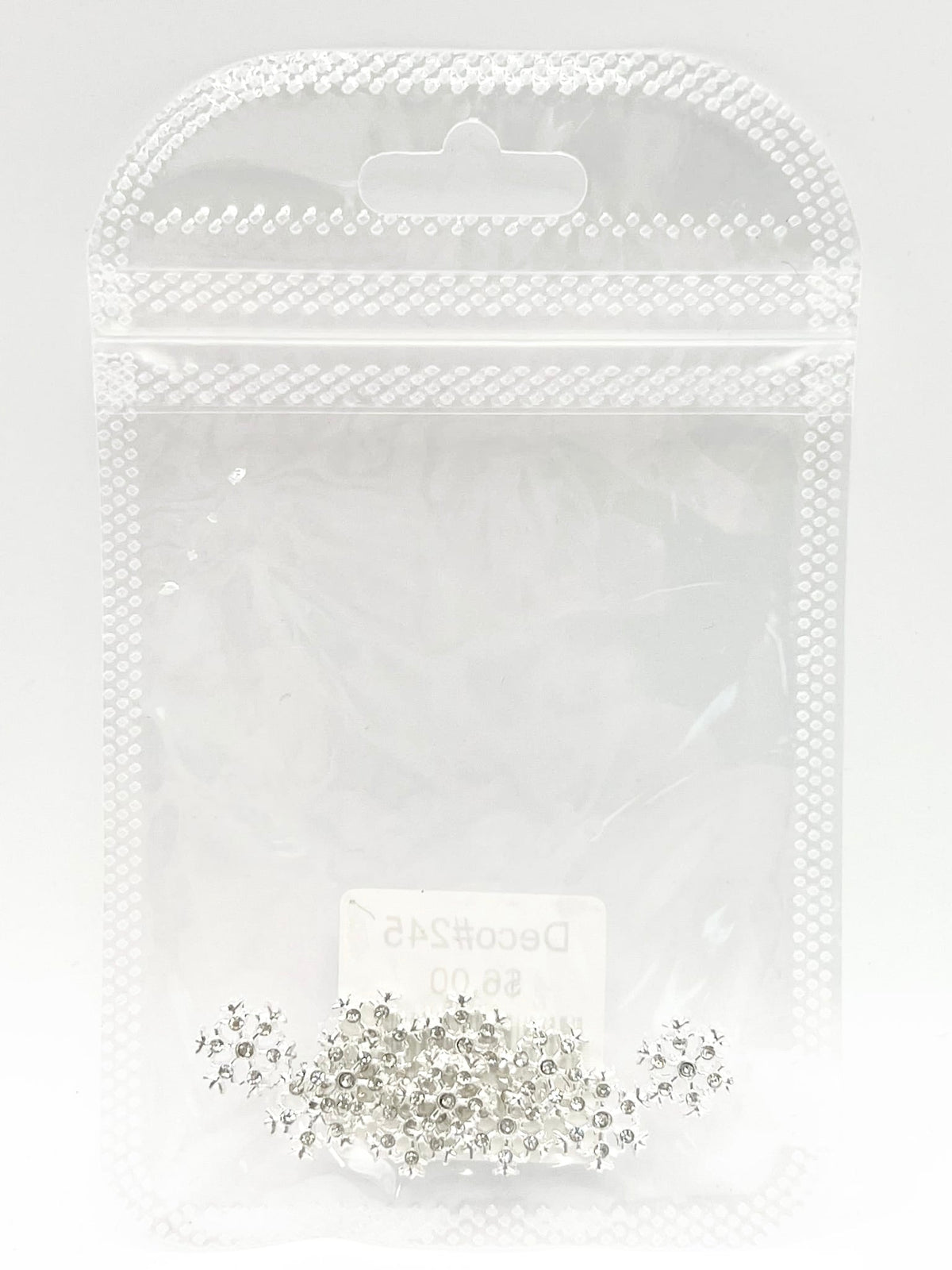 Queen - Nail Charms 10pc - #245 Silver Gem Snowflakes