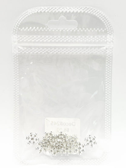 Queen - Nail Charms 10pc - #245 Silver Gem Snowflakes