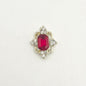 Queen - Nail Charms 10pc - #178 Gold Square Rubies with Arrow Crystals