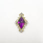 Queen - Nail Charms 10pc - #014 Gold Purple Diamonds