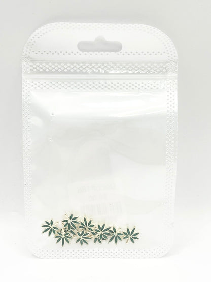 Queen - Nail Charms 10pc - #186 Gold Green Leafs