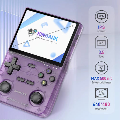 GAMINJA K36 Retro Elite Edition – Massive 24,000+ Titles Powered by Arkos Spacious 128GB SD Card, Vibrant 3.5" HD IPS Screen with 45+ Emulators Supported, Your Ultimate Portable Gaming Companion, Game Console
