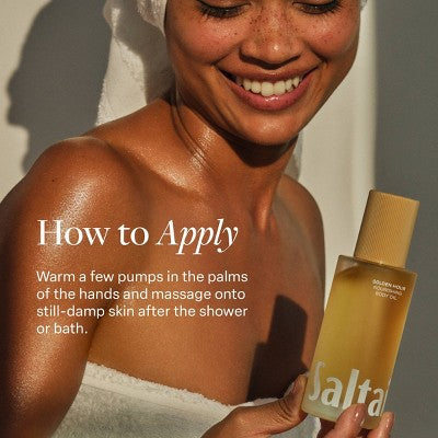 Saltair Nourishing Body Oil For Dewy and Glowing Skin Golden Hour 4 fl oz - Missing Lid