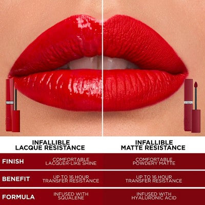 L'Oreal Paris Infallible Lacque Resistance Liquid Lipstick Cafe Parisien 0.13 fl oz - New