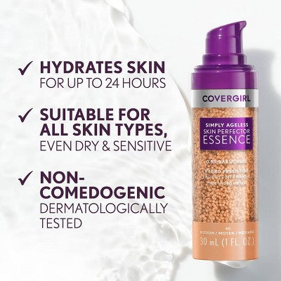 COVERGIRL Simply Ageless Skin Perfector Essence 50 Medium Tan 1 fl oz - Imperfect Container