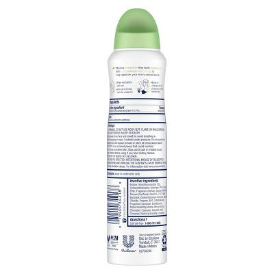 Dove Beauty Advanced Care Cool Essentials 72-Hour Women's Antiperspirant & Deodorant Dry Spray - Imperfect Container