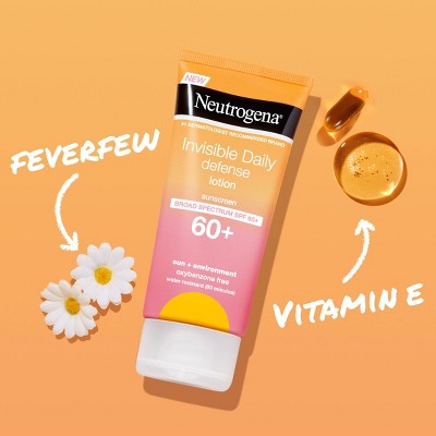 Neutrogena Invisible Daily Defense Sunscreen Lotion SPF 60 3 fl oz - Imperfect Container