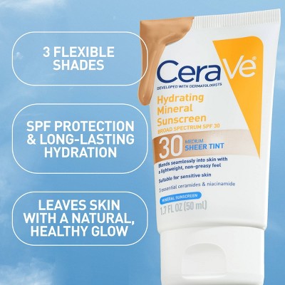 CeraVe Hydrating Mineral Tinted Face Lotion SPF 30 Deep EXP 12/2026 1.7 fl oz - Imperfect Box