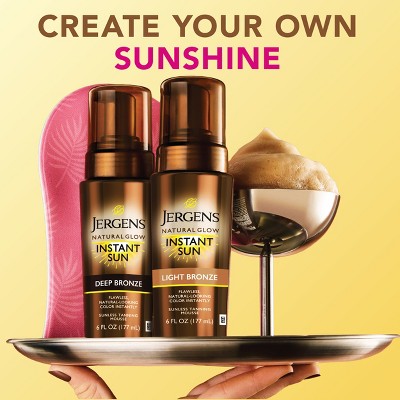 Jergens Glow Instant Moisturizing Self Tanner Tanning Foam Light Bronze Tan 6 fl oz - Imperfect Container