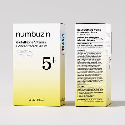 numbuzin No.5+ Glutathione Vitamin Concentrated Face Serum Travel Size 1.01 fl oz - Missing Box