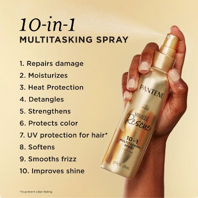 Pantene Miracle Rescue 10-in-1 Multi Tasking Leave-in Hair Treatment 5.7oz - Imperfect Container