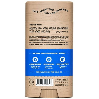 DR. SQUATCH Men;s Natural Solid Deodorant Fresh Falls 2.65oz - New