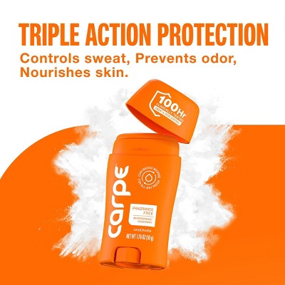 Carpe 100HR Sweat & Odor Control Antiperspirant Deodorant Fragrance Free 1.76oz - Imperfect Container