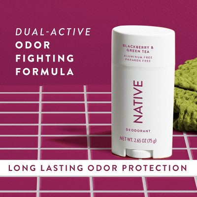 Native Solid Deodorant for Women & Men Blackberry & Green Tea 2.65oz - Imperfect Container
