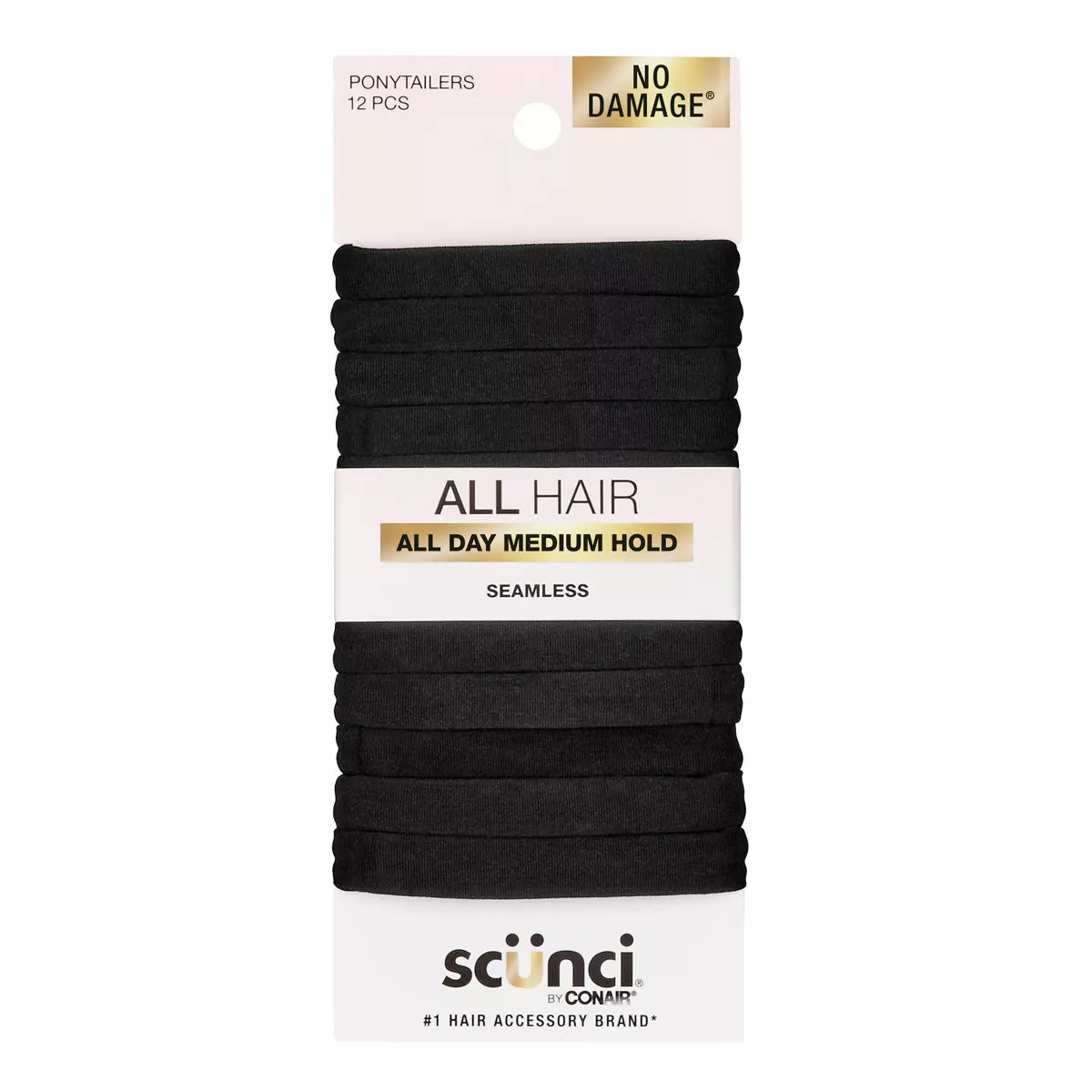 Super Comfy Hosiery Elastic Hair Tie Ponytailers - (12pcs)