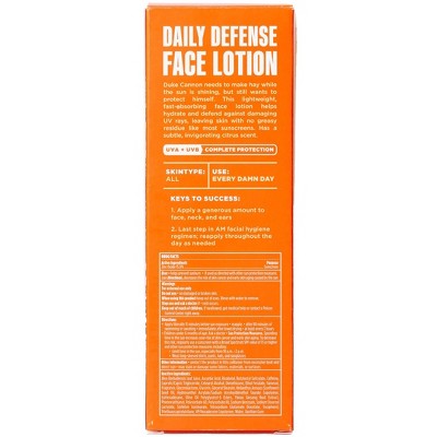 Duke Cannon Daily Defense Face Lotion SPF 32 Lightweight Daily SPF Moisturizer 3 fl oz - Missing Box