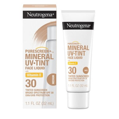 Neutrogena Mineral UV Tint Face Liquid Sunscreen SPF 30  1.1oz - Imperfect Box
