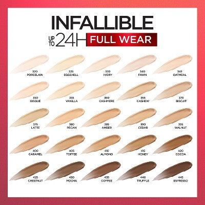 L'Oreal Paris Infallible Full Waterproof Concealer 400 Caramel 0.33 fl oz - New