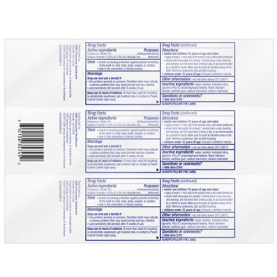 Sensodyne ProNamel Gentle Whitening Toothpaste for Sensitive Teeth 4oz/3pk - New