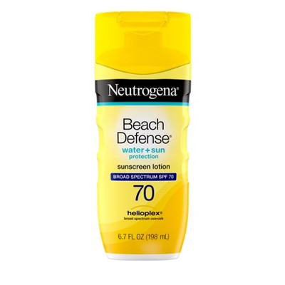 Neutrogena Beach Defense Sunscreen Lotion SPF 70 6.7 fl oz - Imperfect Container