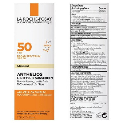 La Roche Posay Anthelios Ultra-Light Fluid Mineral Face Sunscreen SPF 50 1.7 fl oz - Missing Box