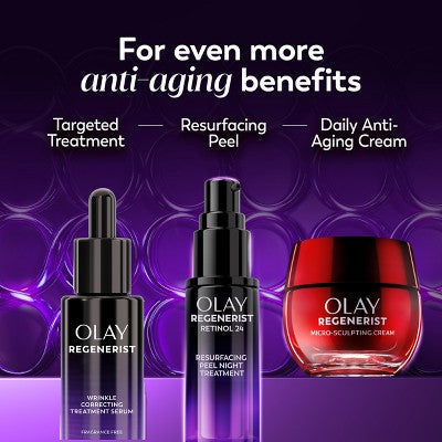 Olay Regenerist Anti-Aging Night Serum, Hydrating & Wrinkle Correcting Treatment 1 fl oz - Imperfect Box