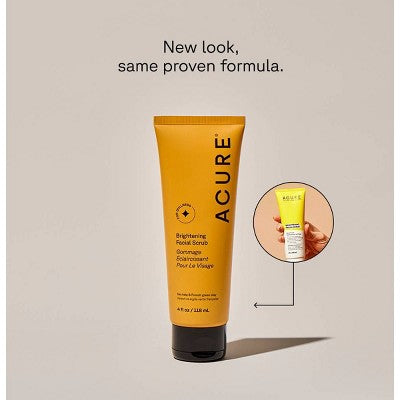 Acure Brightening Facial Scrub Unscented 4 fl oz - Imperfect Container