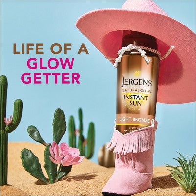 Jergens Glow Instant Moisturizing Self Tanner Tanning Foam Light Bronze Tan 6 fl oz - Imperfect Container