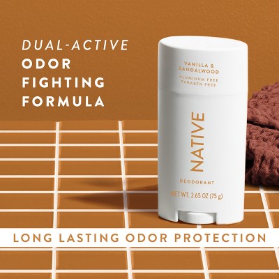 Native Solid Deodorant for Men & Women Vanilla & Sandalwood 2.65oz - Imperfect Container