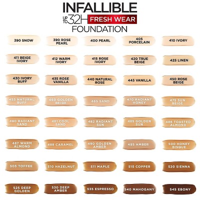 L'Oreal Paris Infallible 32HR Fresh Wear Foundation SPF 25 405 Porcelain 1 fl oz - New