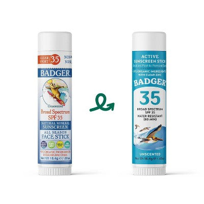 Badger Sport Mineral Sunscreen Face Stick SPF 35 0.65oz - Imperfect Container