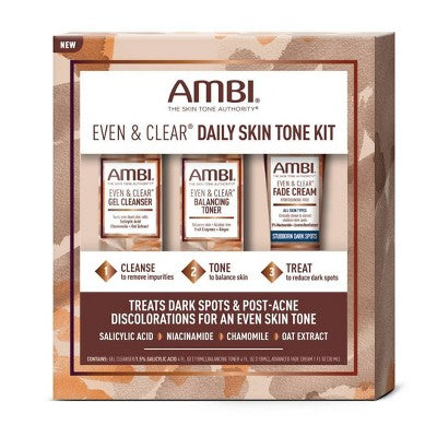 AMBI Even & Clear Daily Skin Tone Kit 3ct - Imperfect Box