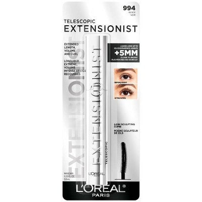 L'Oreal Paris Extensionist Curling & Lengthening Mascara Black Washable 994 0.41 fl oz - Imperfect Box