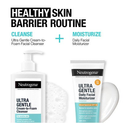 Neutrogena Ultra Gentle Daily Face Moisturizer SPF 30 3.4fl oz - Imperfect Container