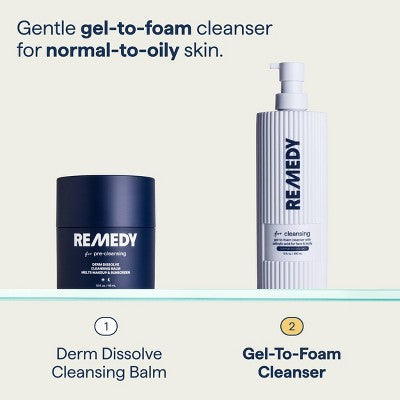 Remedy Skin Gel-to-Foam Gentle Exfoliating Cleanser 12 fl oz - Small Amount Missing