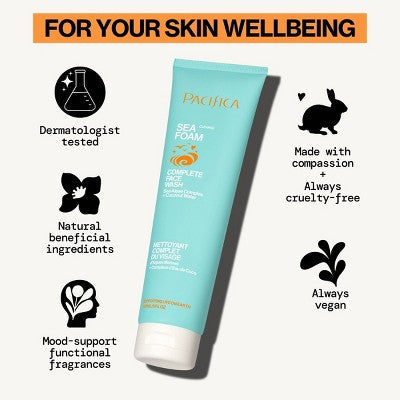 Pacifica Sea Foam Complete Face Wash Coconut 5 fl oz - Imperfect Container